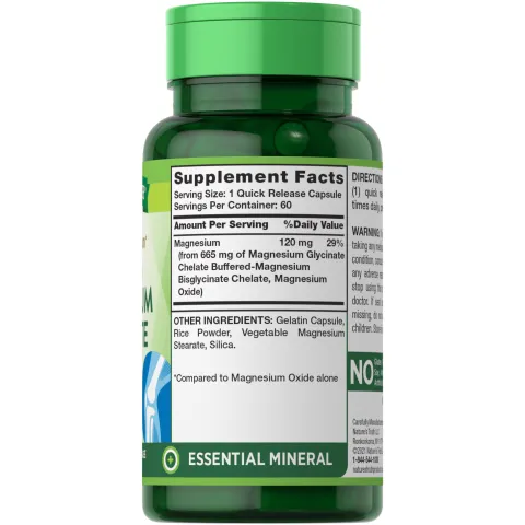 Nature’s Truth® Магнезиев Глицинат 120 mg (60 бързо освобождаващи се капсули) - alternate view